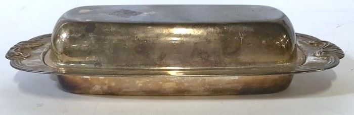 WM A Rogers Silver Plate Covered Butter Dish
