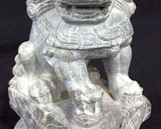 Pair Carved Stone Foo Dogs
