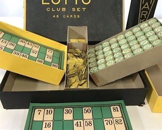 Vintage Lotto Club Set 48 Card Table Game, Org Box
