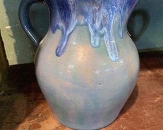 Drip glaze blue pottery