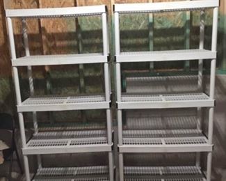Set of Two Plastic and PVC Shelving Units