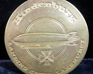 1980s Brass Pin Marked "Hindenburg Landing Crew Lakehurst"