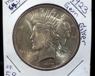 1923 Peace Dollars, Qty 2