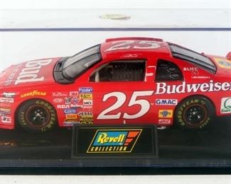 Ricky Craven #25 Autographed Budweiser Chevy Monte Carlo 1:24 Diecast In Display Case And John Andretti #98 RCA Ford Thunderbird In Box