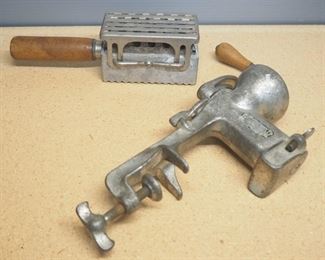 Vintage Meat Grinder And Meat Tenderizer