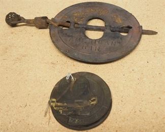 Griswold Cast Iron American 6" Flue Damper And Griswold Metal Dial Plates