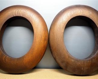Two Antique Millinery Hat Brim Molds, One Is Marked "Par 5 7 2-3/4 3", Other Is Marked "Par 5 7-1/4 2-3/4 3"
