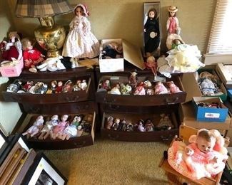 Assorted antique Doll Collection-- will sell individually or as a lot