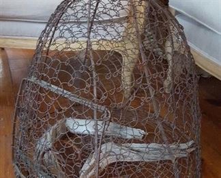 Ivory Coast antique bird cage (driftwood not available for sale)