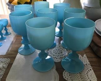 French opaline glass goblets (some Imperial as well)