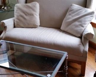 pair of wing back love seats $50 each