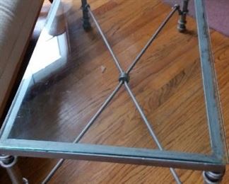 glass and metal coffee table, similar one in black tone $80