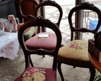 Victorian needlepointe chairs 4 $200 for set