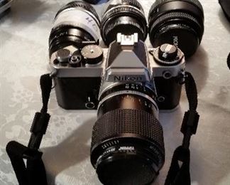Nikon camera $100, lenses $40