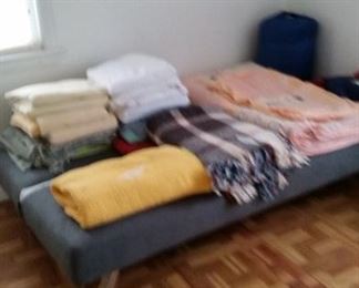 Futon and misc. bedding