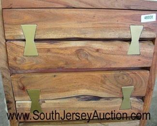  Modern Design Style SOLID Mahogany Wood 5 Drawer Lingerie Chest with Brass Bow Tie Decorations and Metal Legs

Auction Estimate $200-$400 – Located Inside 