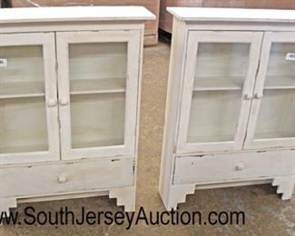  PAIR of Painted Shabby Chic Style White 2 Door 1 Drawer Wall Hanging Cabinets

Auction Estimate $100-$200 – Located Inside 