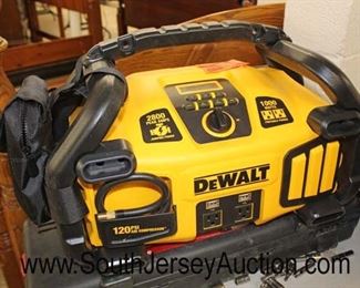 “DeWalt” Combination Air/Jumper/and Power Invertor Box – 120 PSI Air Compressor 2800 Amps 1000 Watts

Auction Estimate $100-$200 – Located Inside 