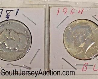 Silver Franklin and Kennedy Half Dollars

Auction Estimate $10-$20 – Located Glassware 
