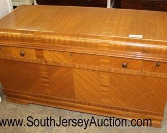  NICE “West Branch Novelty Co.” Waterfall Walnut Inlaid and Banded 2 Drawer Lift Top Cedar Chest

Auction Estimate $200-$400 – Located Inside 