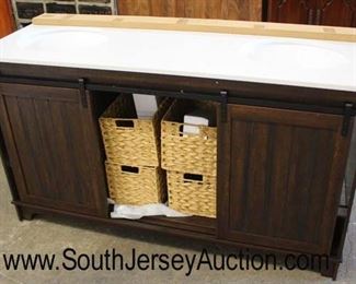  NEW 60” Marble Top Double Sink Rustic Style Bathroom Vanity with 2 Sliding Door and 4 Storage Baskets

Auction Estimate $300-$600 – Located Inside 