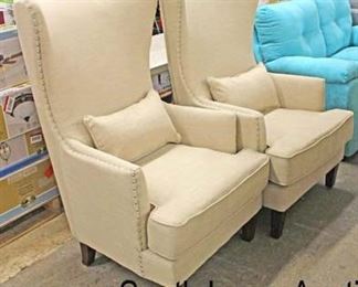 NEW PAIR of NICE Tan Upholstered High Back Arm Chairs with Decorator Pillows

Auction Estimate $300-$600 – Located Inside 