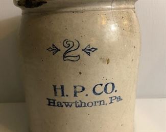 H. P. CO. Stoneware Crock 