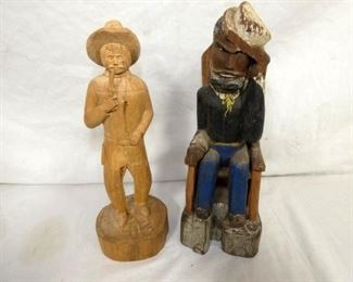11IN HAND CARVED FIGURES 