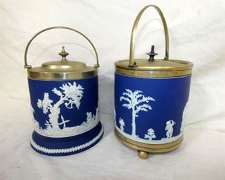 VIEW 2 OTHERSIDE EARLY ENGLISH BISCUIT JARS 