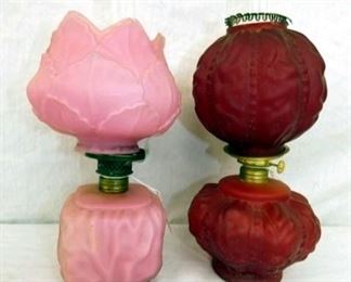10IN SATIN GLASS OIL LAMPS 