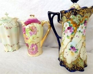 VIEW 2 CLOSEUP HAND DECORATED CHOC. POTS 