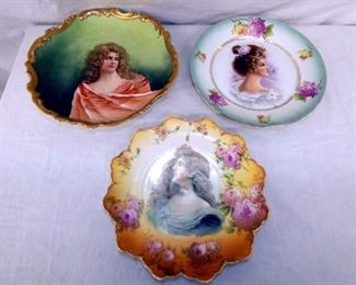 BAVARIAN, LAMOGES, VICTORIAN PLATES 
