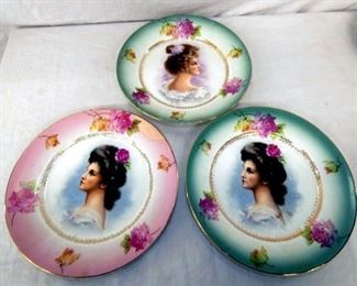 BAVARIAN, LAMOGES, VICTORIAN PLATES 