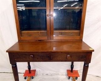 WALNUT 2PC. PLANTATION DESK 