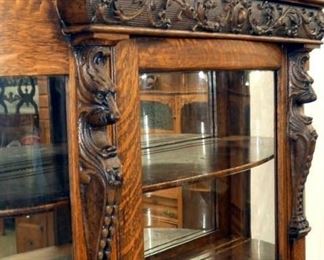 VIEW 4 W/ CARVED LION HEADS 