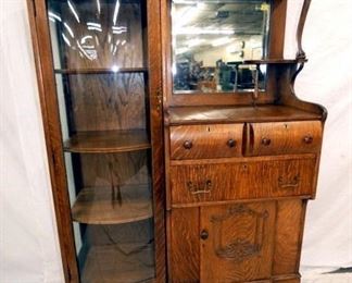 OAK SIDE BY SIDE SEC. W/ BOWED GLASS 