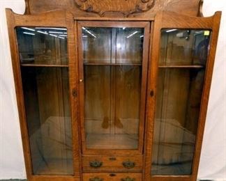 3 DOOR OAK BOOKCASE 