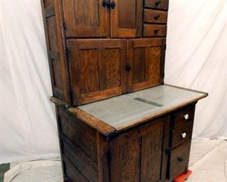 VIEW 2 OAK HOOSIER CUPBOARD 