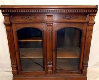 WALNUT 2 DOOR BOOKCASE 