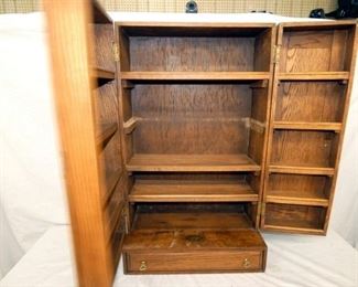 VIEW 2 INSIDE OAK MEDICAL CABINET 