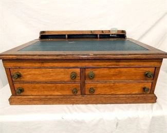 30IN OAK SPOOL CABINET W/ 4 DRAWERS 
