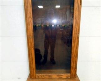 HANDMADE OAK GUN CABINET 