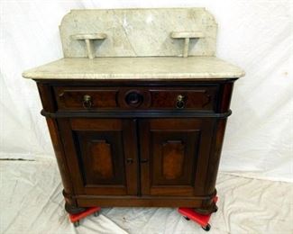 WALNUT MARBLE TOP WASHSTAND 