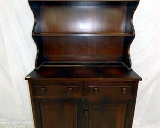 1950'S SOLID CHERRY 2PC. CHINA HUTCH 