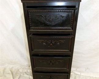 16X41 CARVED LINEN CHEST 