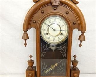 WALNUT VICT. TEAR DROP KITCHEN CLOCK 