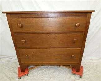 1880'S WALNUT 3 DRAWER CHEST 
