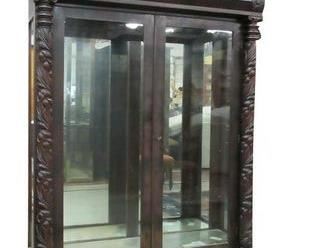 Empire mahogany carved bookcase