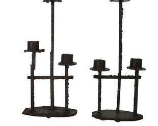 Iron Candlesticks in the form of Paul Evans
