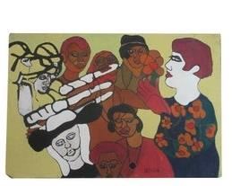 Oil painting on board signed Belkin